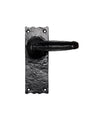 TRADITIONAL V LEVER ON BACKPLATE - LATCH - BLACK ANTIQUE - 152mm x 55mm - PAIR