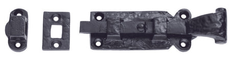 STRAIGHT DOOR BOLT - BLACK ANTIQUE - 195MM - EACH