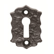ESCUTCHEON - LOCK PROFILE FLORAL FACE FIX - BLACK ANTIQUE - 48mm x 32mm - EACH