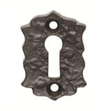 ESCUTCHEON - LOCK PROFILE FLORAL FACE FIX - BLACK ANTIQUE - 48mm x 32mm - EACH