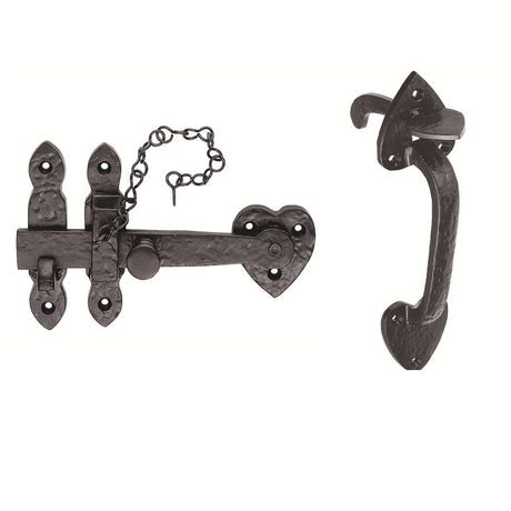 THUMB LATCH SET - BLACK ANTIQUE - 200MM - EACH