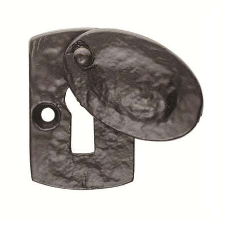 ESCUTCHEON - LOCK PROFILE PLAQUE COVER FACE FIX - BLACK ANTIQUE - 45mm x 29mm - EACH