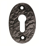 ESCUTCHEON - LOCK PROFILE OVAL SHAPE FACE FIX - BLACK ANTIQUE - 34 x 51 mm - EACH