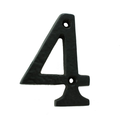 NUMERAL FACE FIX (NO 4) - BLACK ANTIQUE - 76MM - EACH