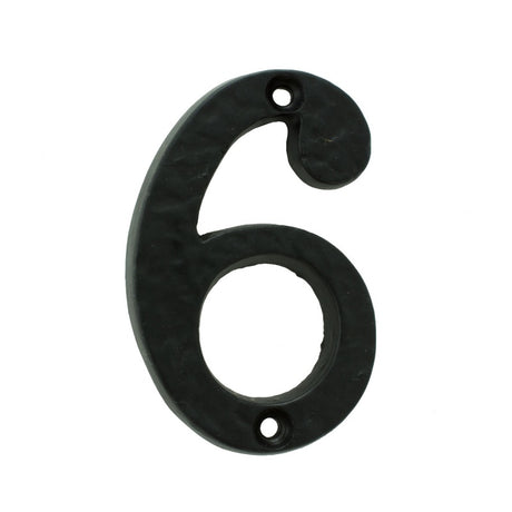 NUMERAL FACE FIX (NO 6+9) - BLACK ANTIQUE - 76MM - EACH