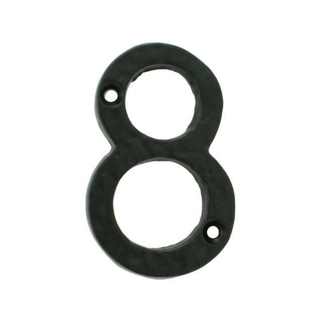 NUMERAL FACE FIX (NO 8) - BLACK ANTIQUE - 76MM - EACH