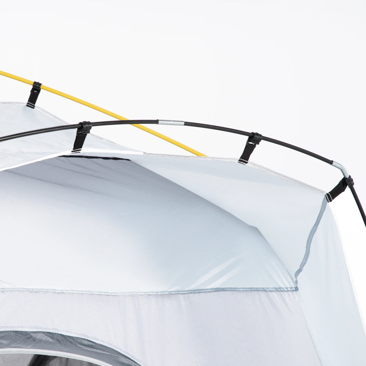 Outsunny 4 Person Automatic Camping Tent, Outdoor Pop Up Tent, Portable Backpacking Dome Shelter, Light Grey