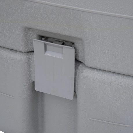 Outsunny 20L Portable Travel Mobile Toilet Outdoor Camping Handle WC with 2 Detachable Tanks & Push-button Operation, Grey