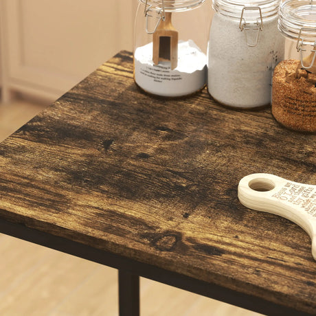 HOMCOM 3-Piece Bar Table Set with 2 Stools, Industrial Breakfast Bar Set with Footrest, Backrest for Dining Room, Small Space