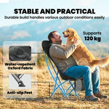 Outsunny Camping Chair for Adults Heavy Duty Folding Camp Chair with Side Pocket and Carry Bag Black