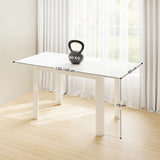 HOMCOM Extending Six-Person High Gloss Dining Table - White