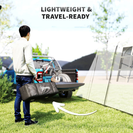 Outsunny 4 Man Tunnel Tent, Family Camping Tent with Porch, Bedroom and Living Area, Sewn in Groundsheet, 3000mm Waterproof, Portable with Bag for Hiking, Festival, Backpacking, Khaki