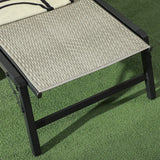 Outsunny Foldable Rattan Sun Lounger with 5-Level Adjust Backrest, Recliner Chair, Mixed Grey