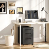 Vinsetto Three-Drawer Steel Filing Cabinet - Black