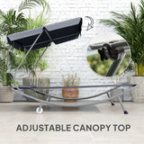 Outsunny Double Outdoor Bed, with Canopy - Light Grey