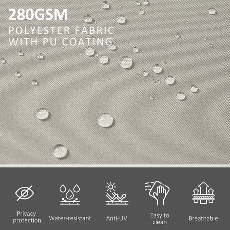 Outsunny 6 x 1.6 M Double Canopy Pull-Out Side Awning Sun Rain Outdoor Protection w/ Steel Frame Retractable Garden Privacy Home Commercial Beige