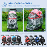 PawHut Rain Cover for Dog Pram Stroller, with Front and Rear Entry