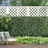 Outsunny 12PCS Artificial Boxwood Wall Panels 50cm x 50cm Rhododendron Privacy Fence Screen Faux Hedge Greenery Backdrop for Home Garden Backyard Balcony