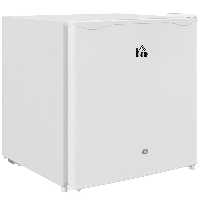 HOMCOM 46 Litre Lockable Countertop Fridge - Cream White