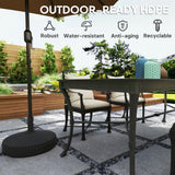 Outsunny Garden Parasol Base Holder, 28kg Sand Filled, 23kg Water Filled, Sun Umbrella Base, 55 x 30H cm Black