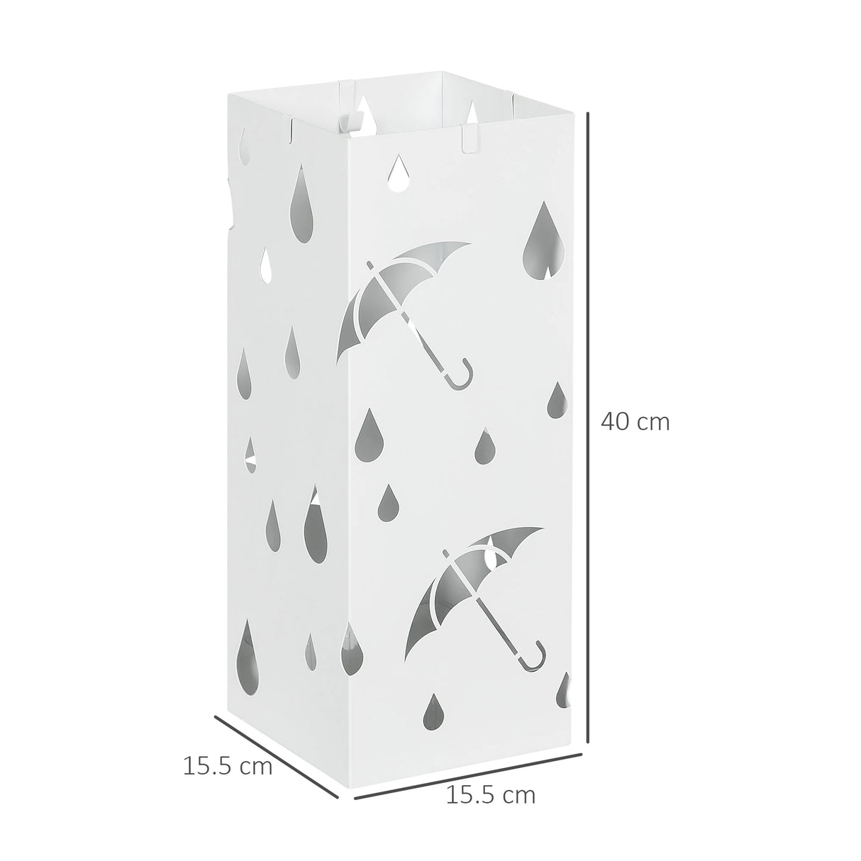 HOMCOM Six-Umbrella Steel Holder Stand - White