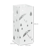 HOMCOM Six-Umbrella Steel Holder Stand - White