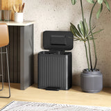 HOMCOM 40L Dual Compartment Rubbish Bin, with Soft-Close Lid - Black