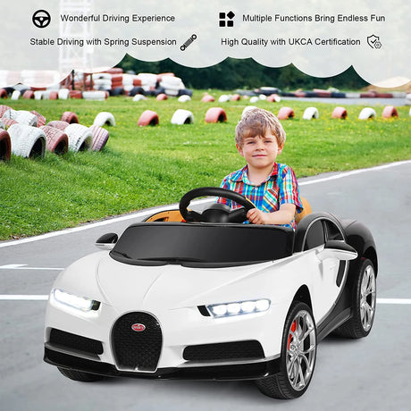 12V Kids Licensed Battery Powered Vehicle with Remote Control-White