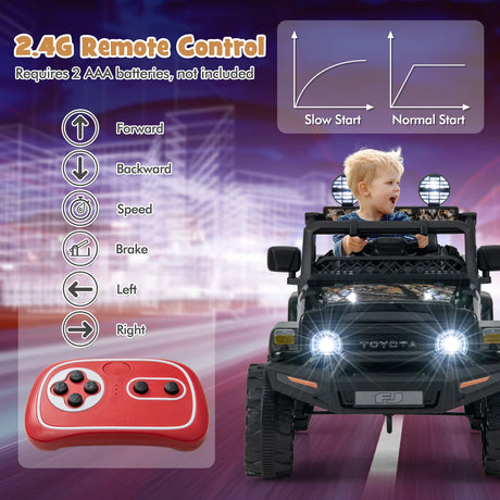 12V 7Ah Licensed Toyota FJ Cruiser Electric Car with Remote Control-Black