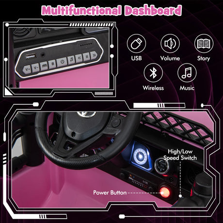 12V 7Ah Licensed Toyota FJ Cruiser Electric Car with Remote Control-Pink