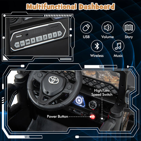 12V 7Ah Licensed Toyota FJ Cruiser Electric Car with Remote Control-Black