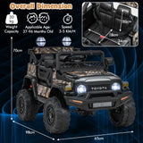 12V 7Ah Licensed Toyota FJ Cruiser Electric Car with Remote Control-Black