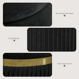HOMCOM Velvet-Feel Storage Ottoman - Black