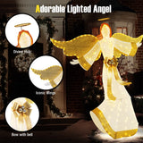 160cm Christmas Lighted Angel with Halo Bow and 180 LED Lights