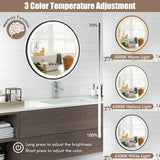 Lighted Bathroom Mirror with 3 Color LED Light Memory Function