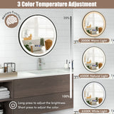 Lighted Bathroom Mirror with 3 Color LED Light Memory Function