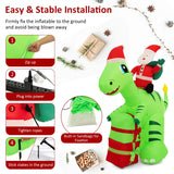 247 CM Lighted Santa Claus Dinosaur Decoration with Gift Boxes