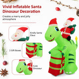 247 CM Lighted Santa Claus Dinosaur Decoration with Gift Boxes