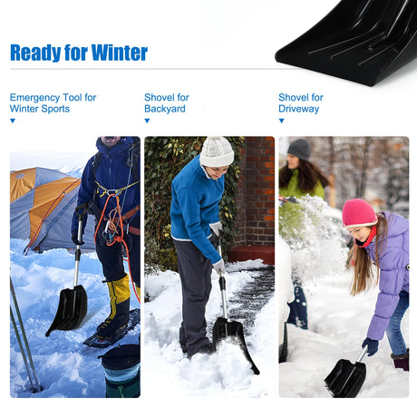 Adjustable snow shovel made of aluminum