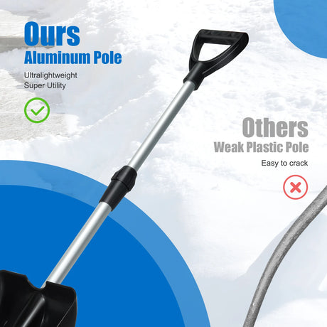Adjustable snow shovel made of aluminum