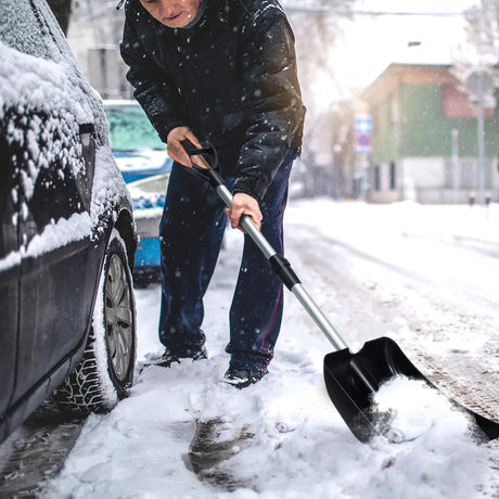 Adjustable snow shovel made of aluminum