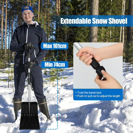 Adjustable snow shovel made of aluminum