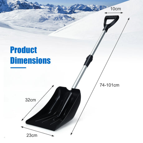 Adjustable snow shovel made of aluminum