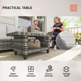 Outsunny Six-Piece Modular Rattan Sofa Set - Light Grey