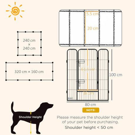 PawHut 12 Panels Heavy Duty Puppy Playpen, for Small Dogs, Indoor and Outdoor Use - Silver