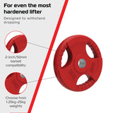 1 x 20kg Tri Grip Colour Rubber 2" Olympic Weight Plates
