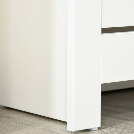 HOMCOM Narrow Shoe Cabinet, Space Saving Shoe Storage Cabinet with 2 Flip Drawers and Adjustable Shelves for 6-12 Pairs of Shoes for Hallways and Living Room, White