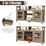 58 Inch TV Stand Entertainment Console Center with 2 Cabinets-Natural