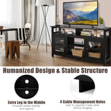 58 Inch TV Stand Entertainment Console Center with 2 Cabinets-Black