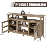 58 Inch TV Stand Entertainment Console Center with 2 Cabinets-Natural